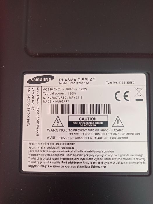 Sprzedam telewizor plazmowy Samsung