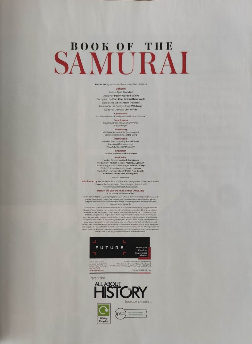All About History Bookazine Samurajowie Japonia Sengoku historia