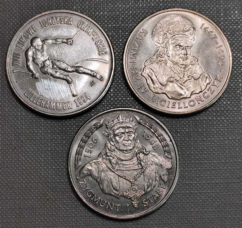 20000 zł Zygmunt I Stary 1994, Jagiellończyk 1993, Lillehammer 1993 r.