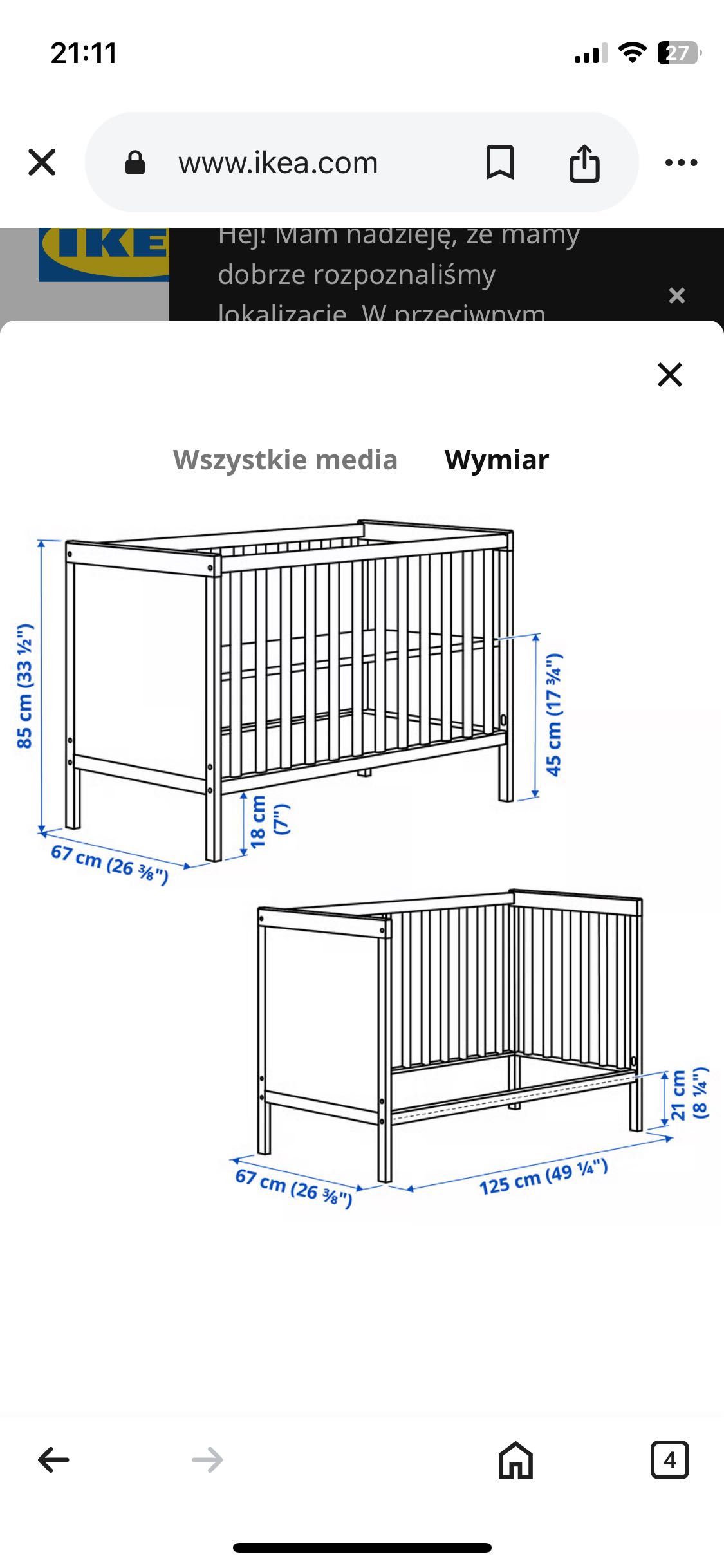 Łóżko dziecięce sundvik Ikea