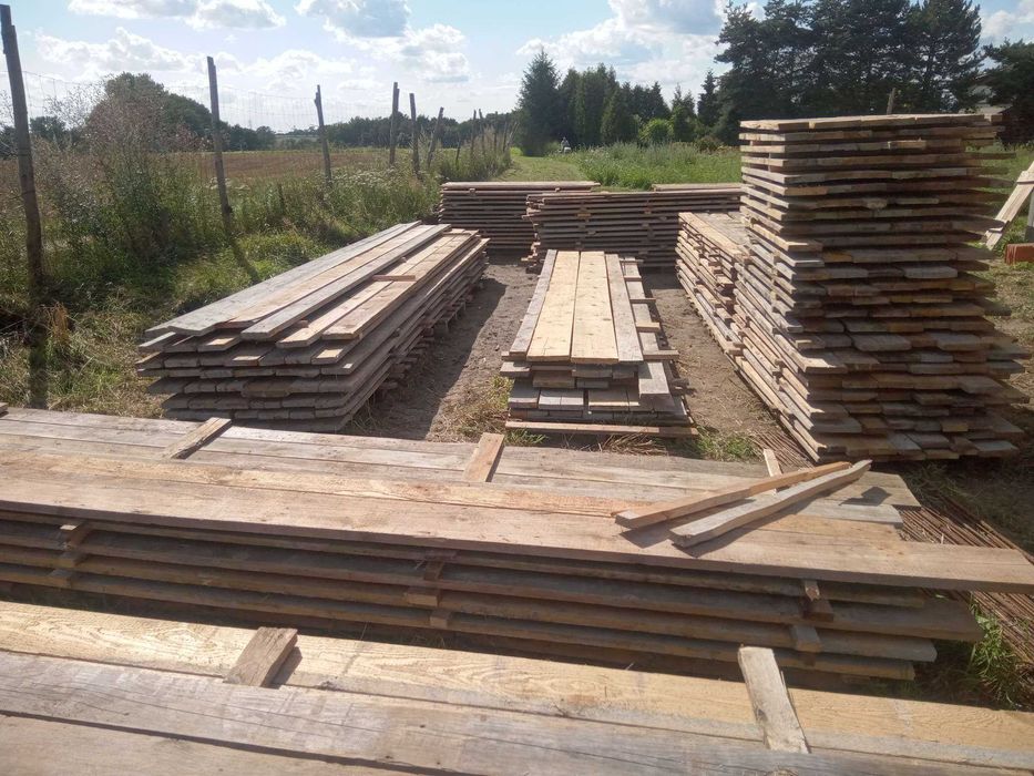 deski szalunkowe 32 mm używane różne szerokości calówka budowlana