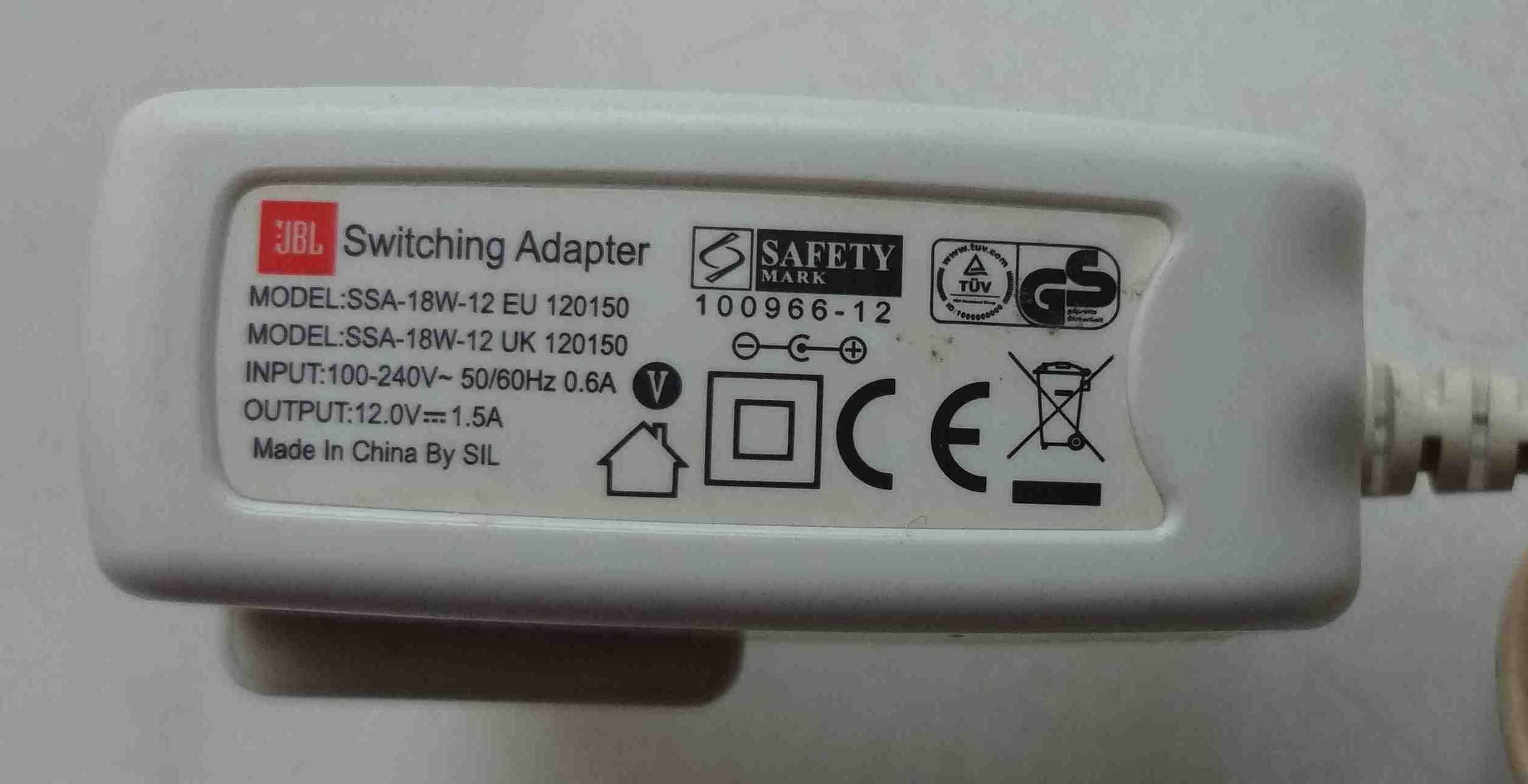 Блок питания Switching 12V 1.5A SSA-18W-12 адаптер