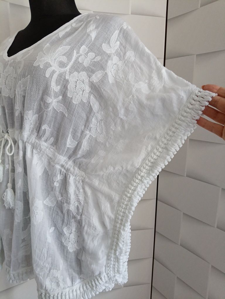 Bluzka boho biała