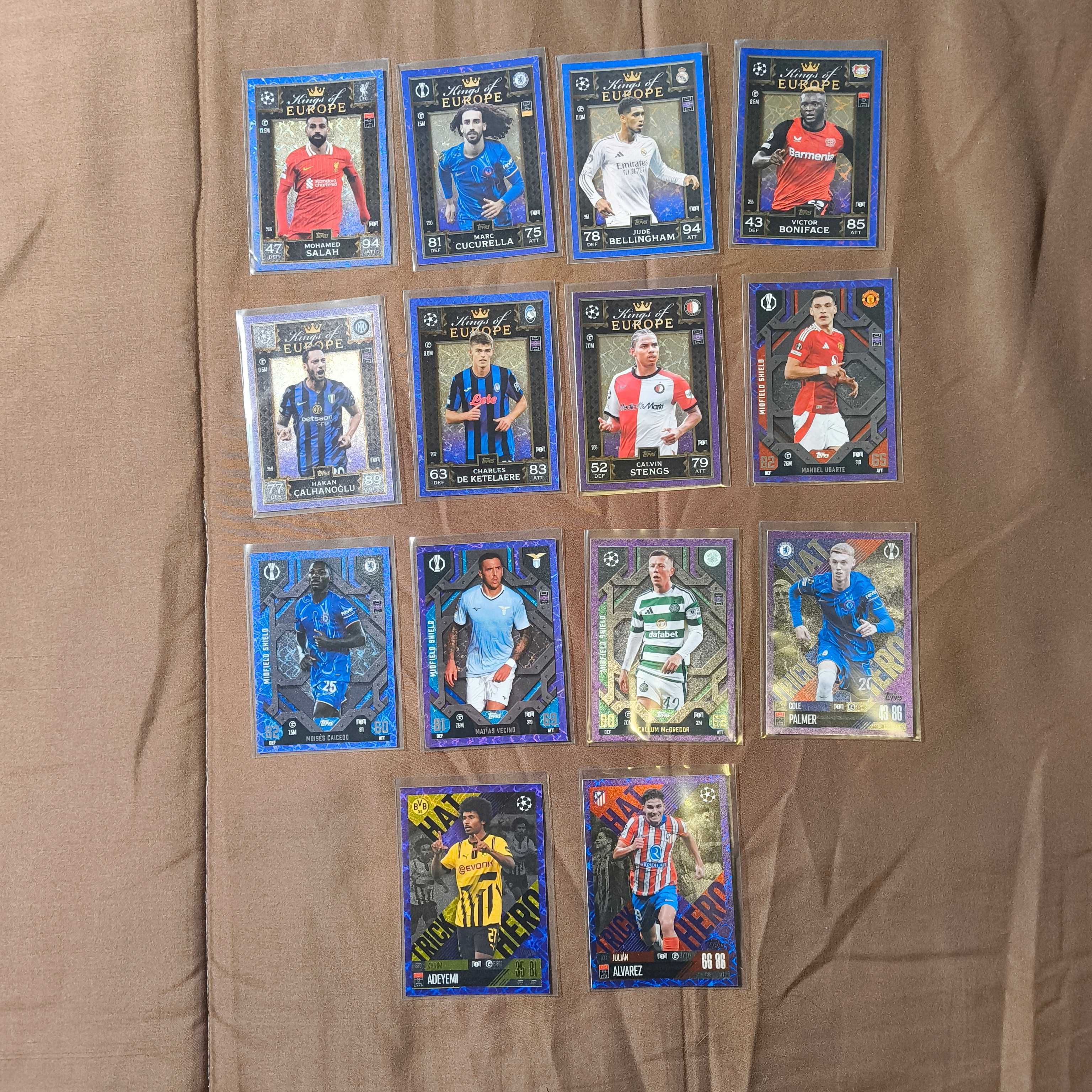 14 Cartas Paralelas Roxas Topps Match Attax Extra