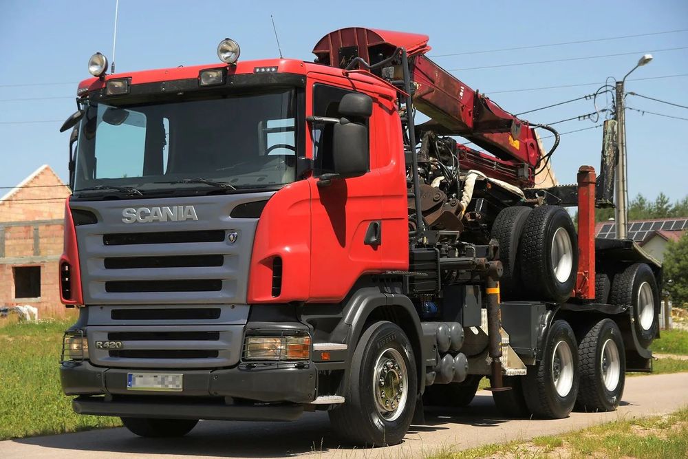 Scania R420=6X4=HDS=DO-DREWNA-DRZEWA=ZESTAW  oRyGiNaŁ / SCANIA+HUTTNER / 742.461 KM / STAN IDEALNY / Salon Polska
