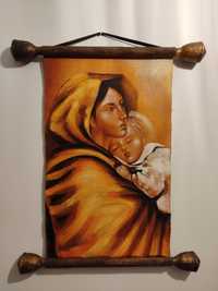 "Matka Boska Cygańska"-wspaniały obraz olejny na zwoju!