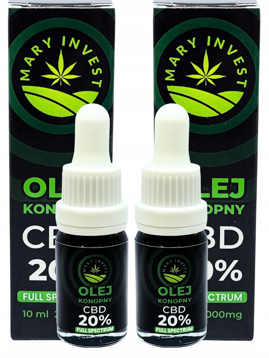 Olejek konopny CBD 20 % 2000 mg RAW 2 x 10 ml | Pełne spektrum |