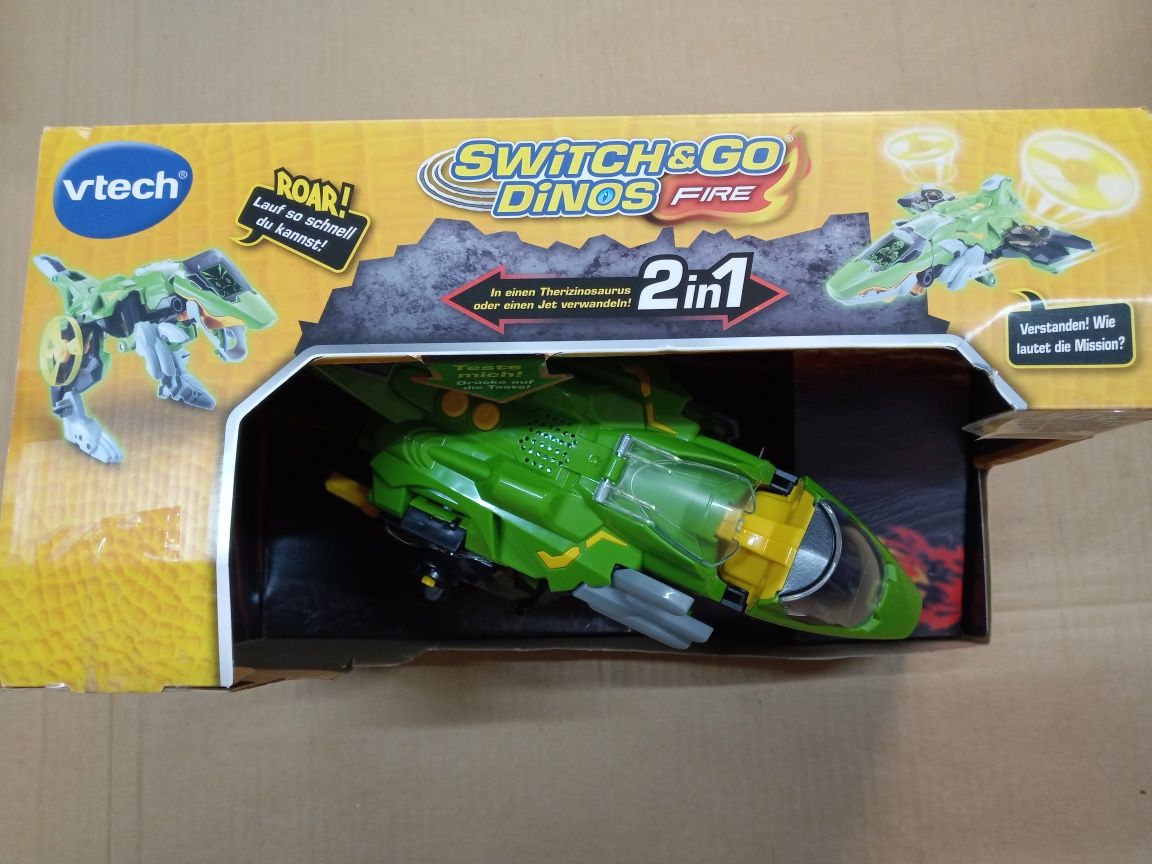 VTech Switch & Go Fire, Pulsor, super teryzanozaur dinozaur. Robot