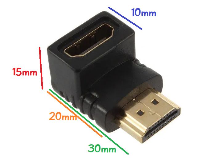 Adaptador Ficha HDMI M - HDMI F (90º) [OLX.B01]