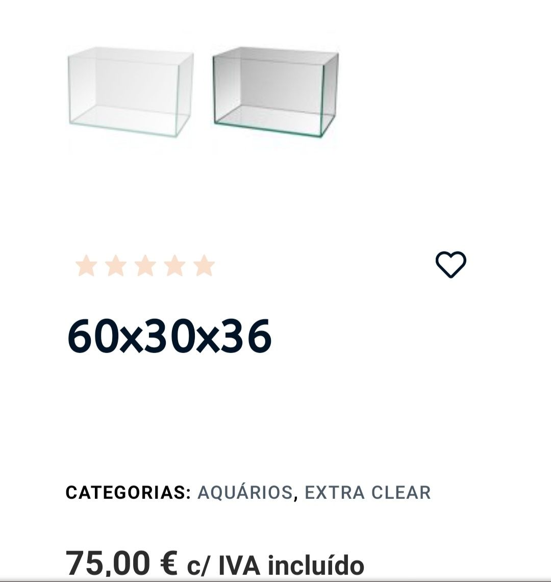 aquário vidro extra claro 60x30x36