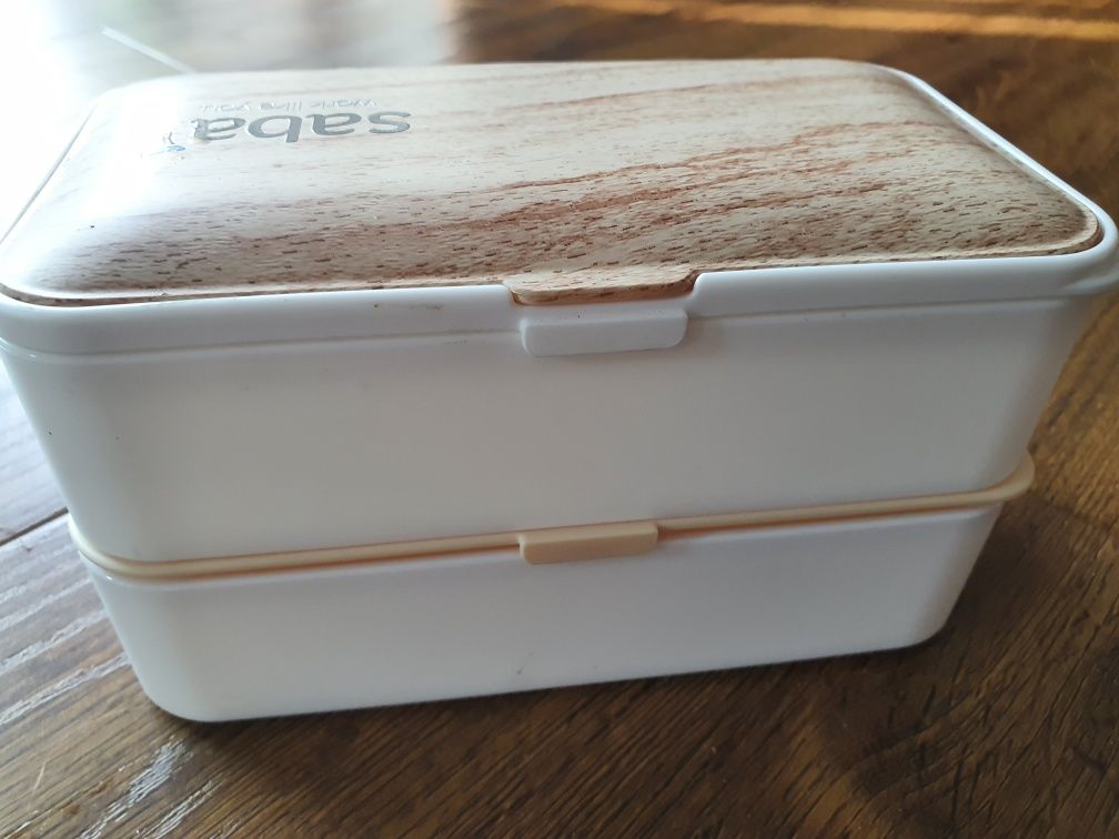 Podwójny pojemnik na obiad lunch oraz sztućce Nowe