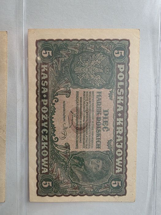 Polska Banknot 5 Marek Polskich 1919
