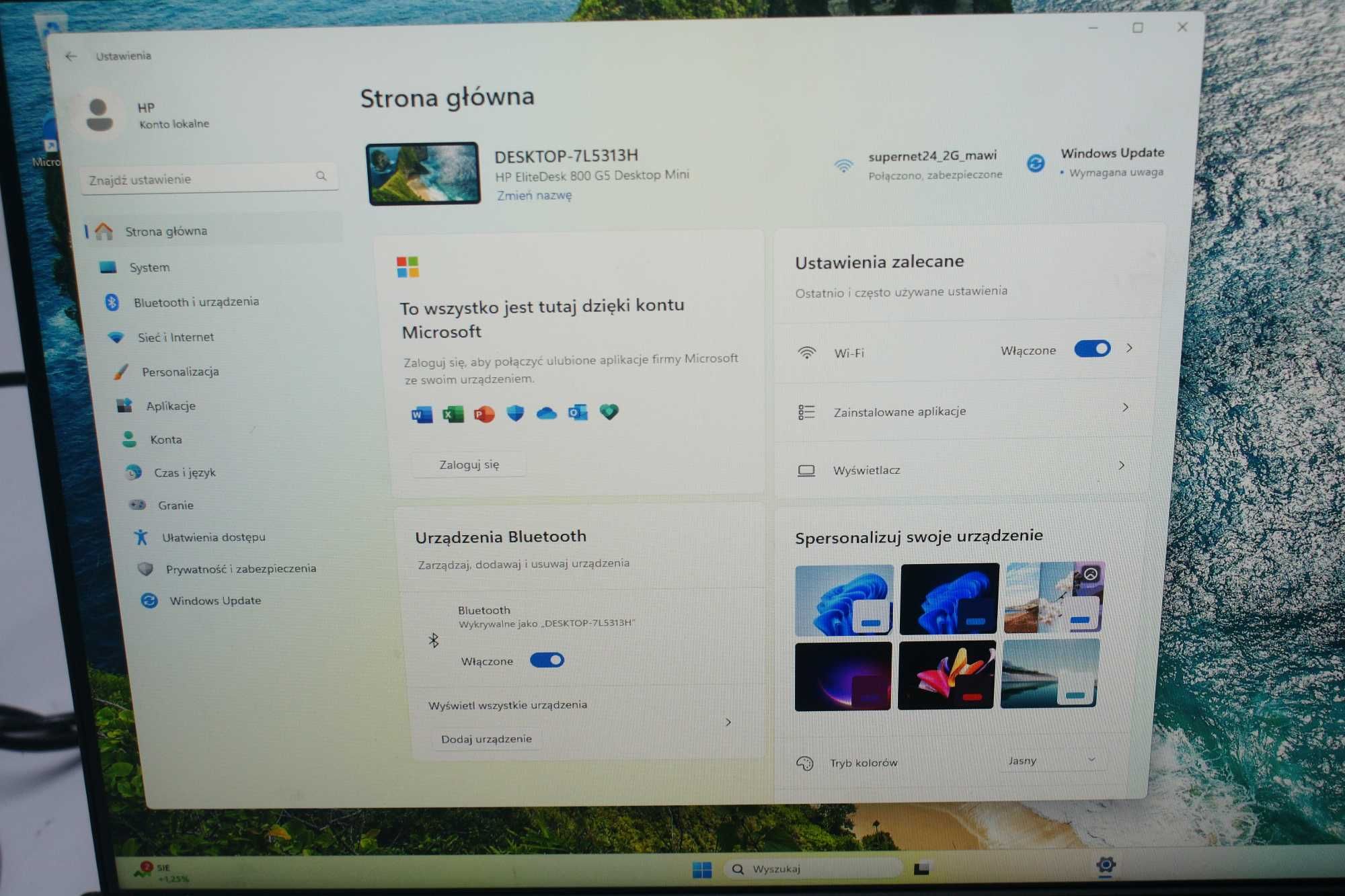 Komputer HP Elitedesk 800 G5 Windows 11 + Monitor IIYAMA XU2492HSU 24'