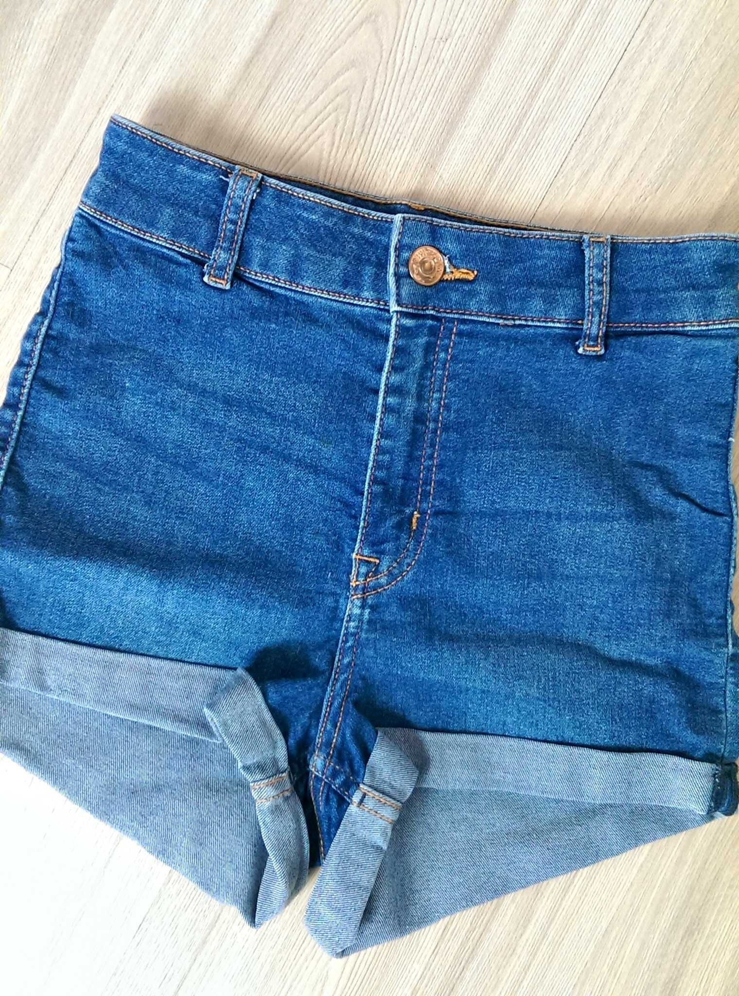 Szorty jeansowe krótkie spodenki dżinsowe niebieskie H&M 32