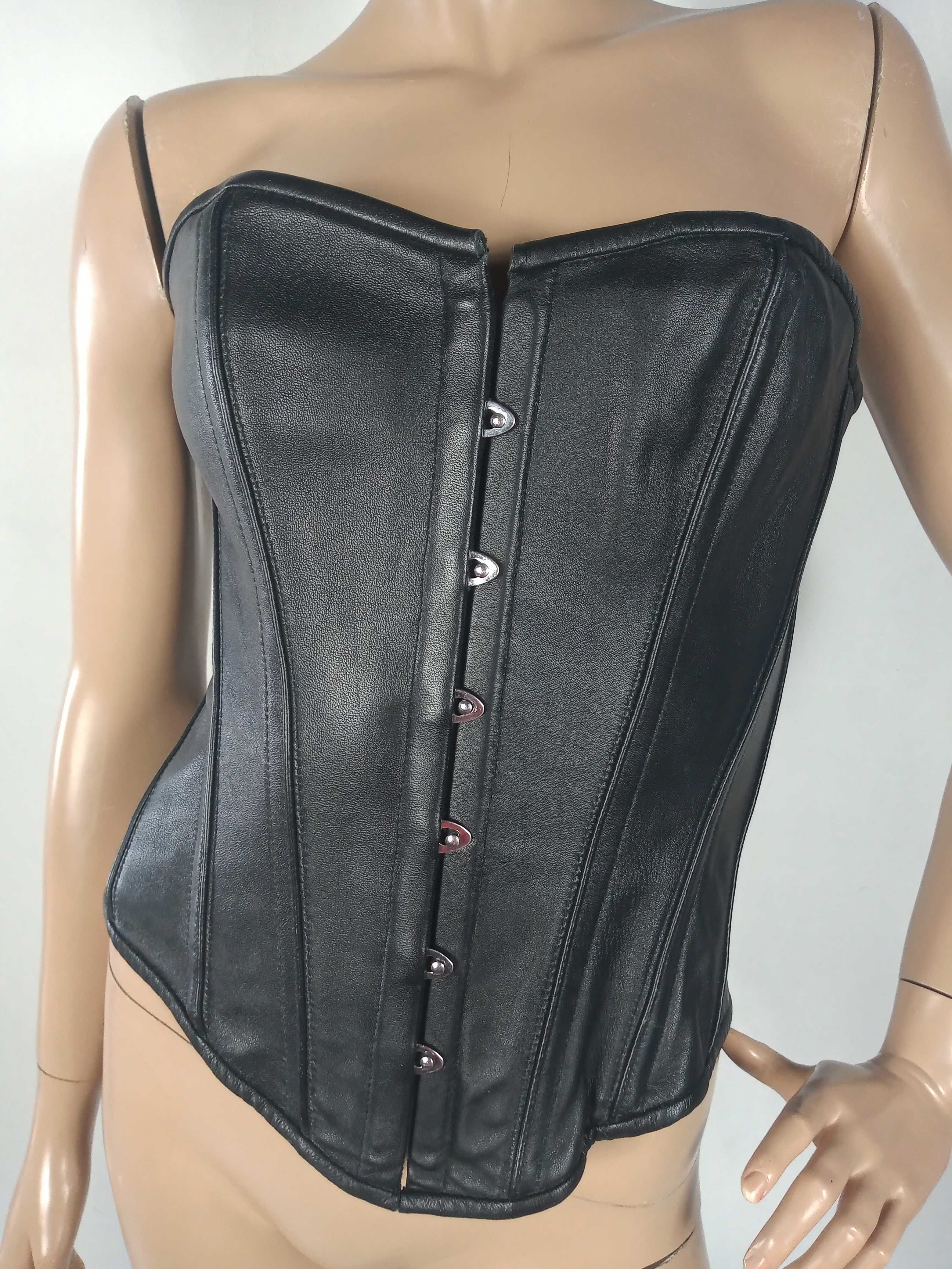 corsets bau lenart skórzany gorset leather ghotic L