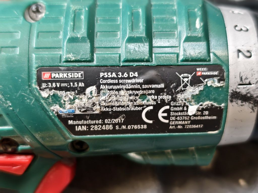 PARKSIDE Wkrętak akumulatorowy PSSA 3.6 D4 3,6 V