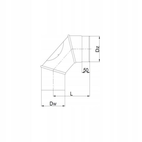 180/90 2mm Kolano spalinowe nastawne czarne 3 częściowe