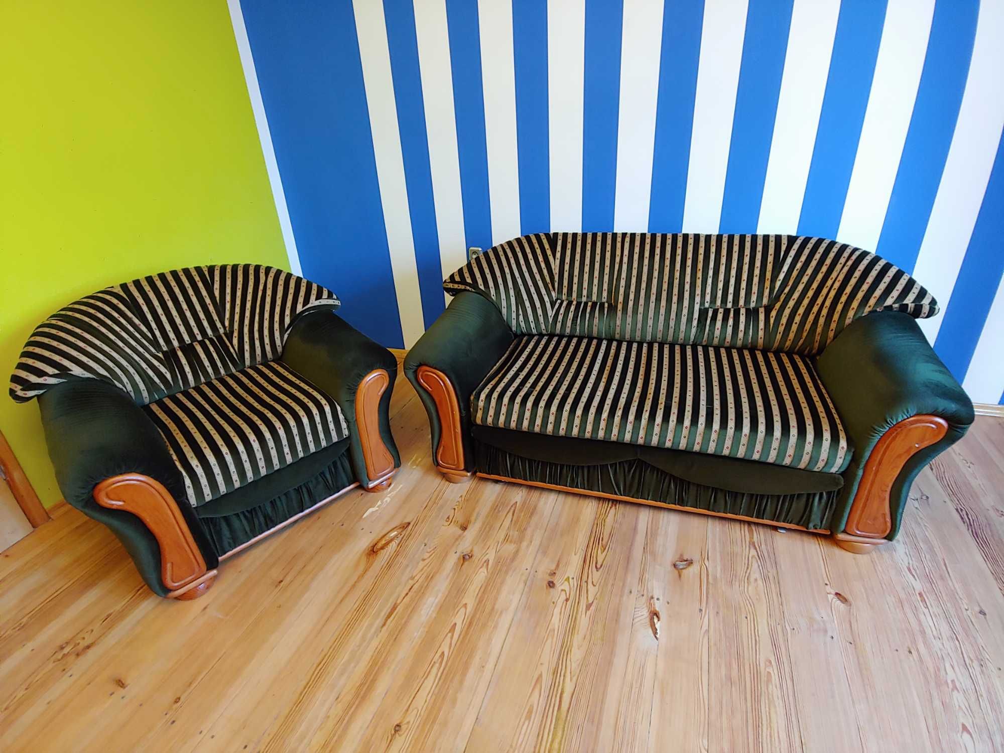 Meble salonowe, sofa i 2 fotele