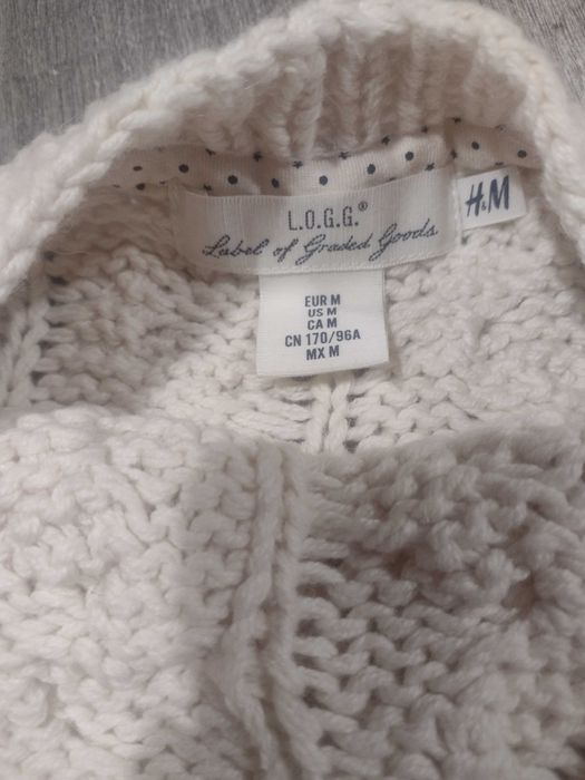 Gruby ażurowy sweter H&M rozmiar M