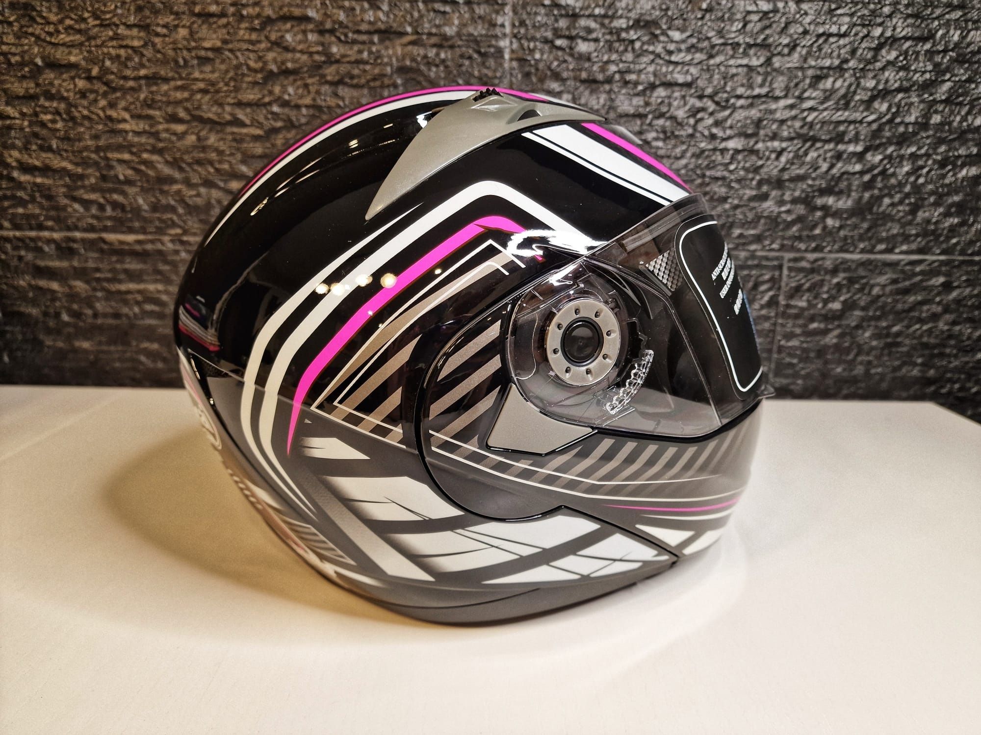 [NOVO] CAPACETE Mota Modular Viseira Dupla Rosa