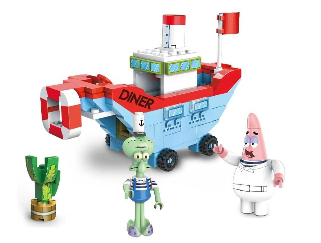 Nowy duzy zestaw klocki konstrukcyjne SpongeBob Kanciastoporty Patryk