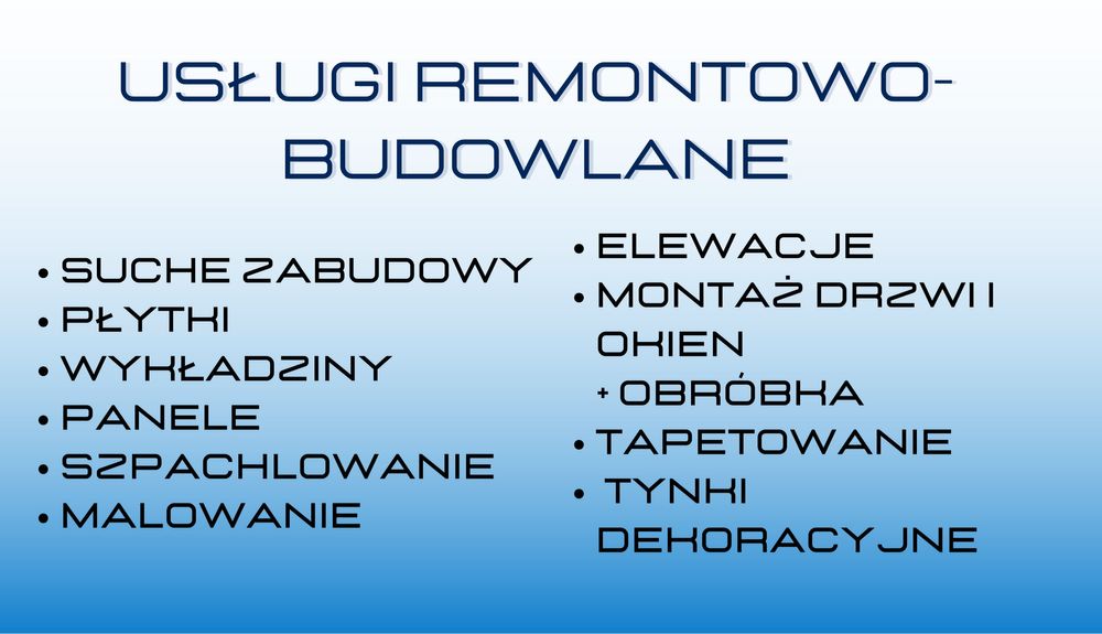 Usługi remontowo-budowlane