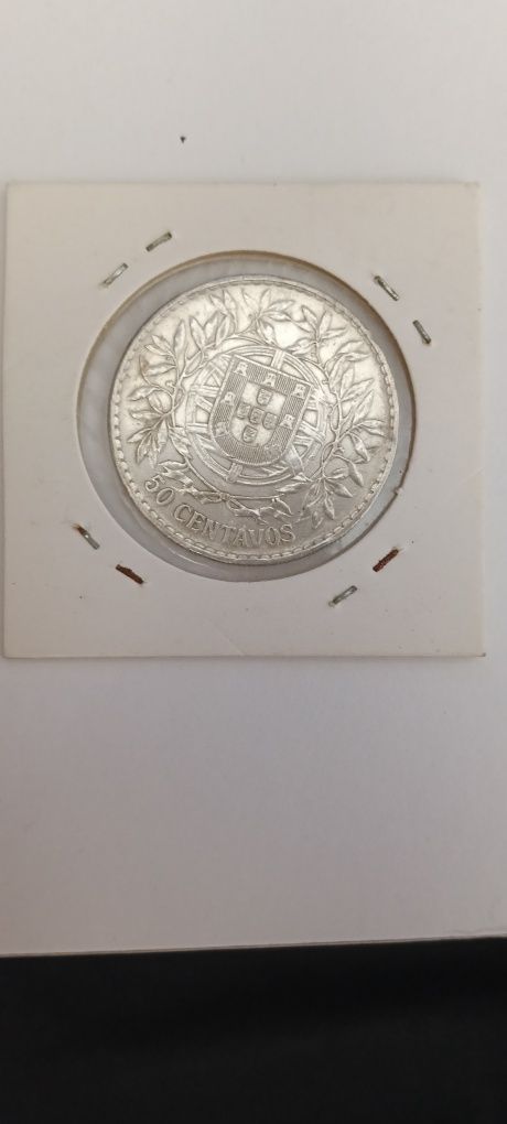 Vendo moeda prata antiga 50 Centavos de 1916, da República Portuguesa