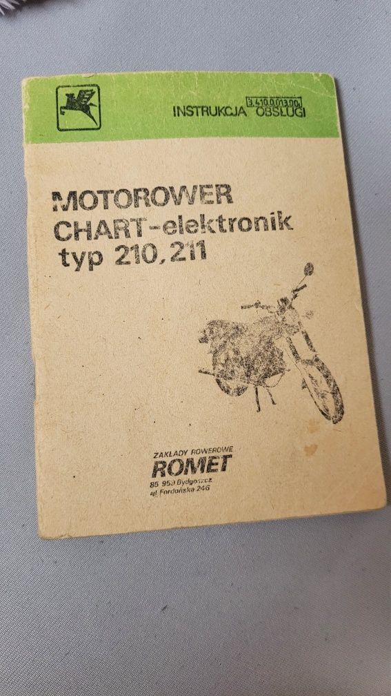 Instrukcja obsługi motoroweru Romet Chart 210