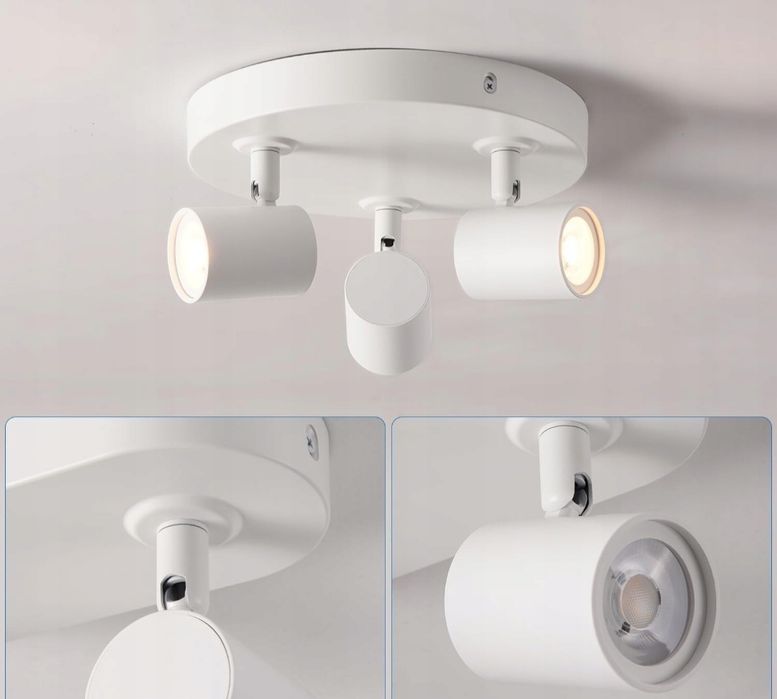 Nowoczesna lampa sufitowa LED z regulowanymi reflektorami