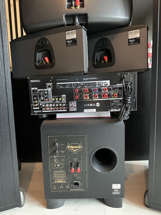 Zestaw Kino Domowe Amplituner Onkyo Kolumny Klipsch Subwoofer Aktywny