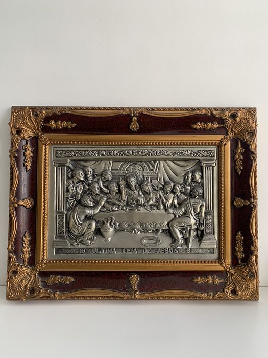 Quadro Ultima ceia de Jesus em estanho