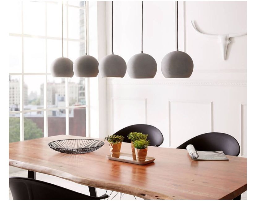 Lampa wisząca Pentola Grey 115 cm 5 kloszy beton