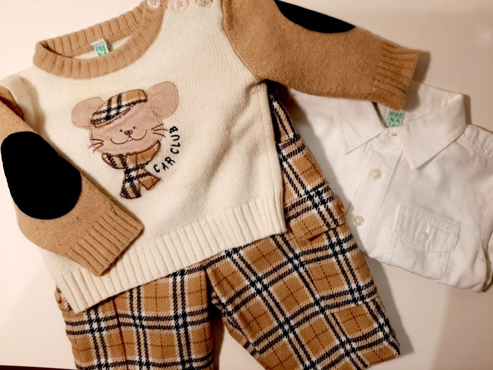 Conjunto PRENATAL algodão branco 3/6meses