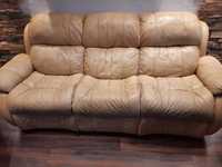 Komplet skóra cielęca kanapa I fotele