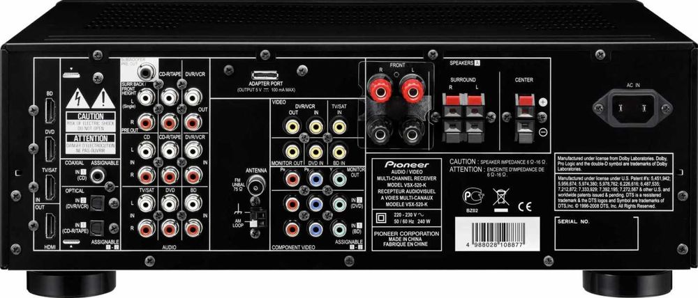 Głośny Zestaw Audio 5.1 Pioneer VSX520K+Pure Acoustics Nova 8 + SUB 12