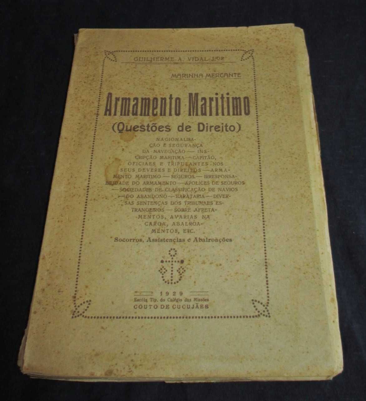 Livro Armamento Marítimo Marinha Mercante Vidal Autografado