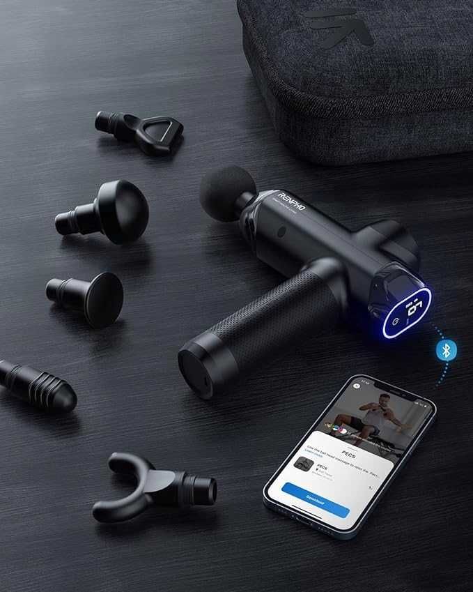 Pistolet do masażu z aplikacją, RENPHO Bluetooth Power+\ USZKODZONY