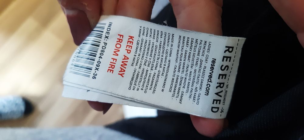 Szary płaszcz Reserved rozm. 36