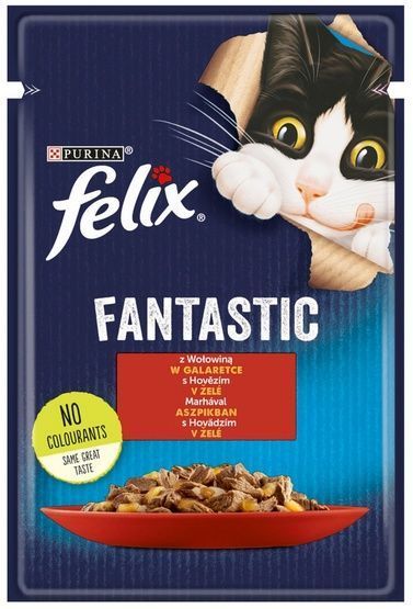 Pyszna karma dla kotów Felix - Saszetka z wołowiną w galaretce 85g