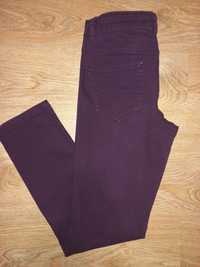 Burgundowe spodnie jeans proste nogawki Cropp Slim 34 XS skinny