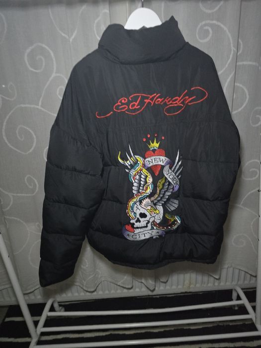 Ed Hardy jacket мужская куртка пуховик ОРИГИНАЛ! drill drip sk8 y2k