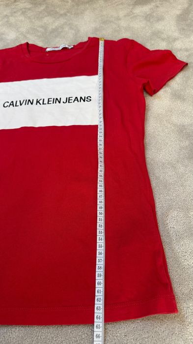 Calvin Klein jeans koszulka T-shirt red czerwona S