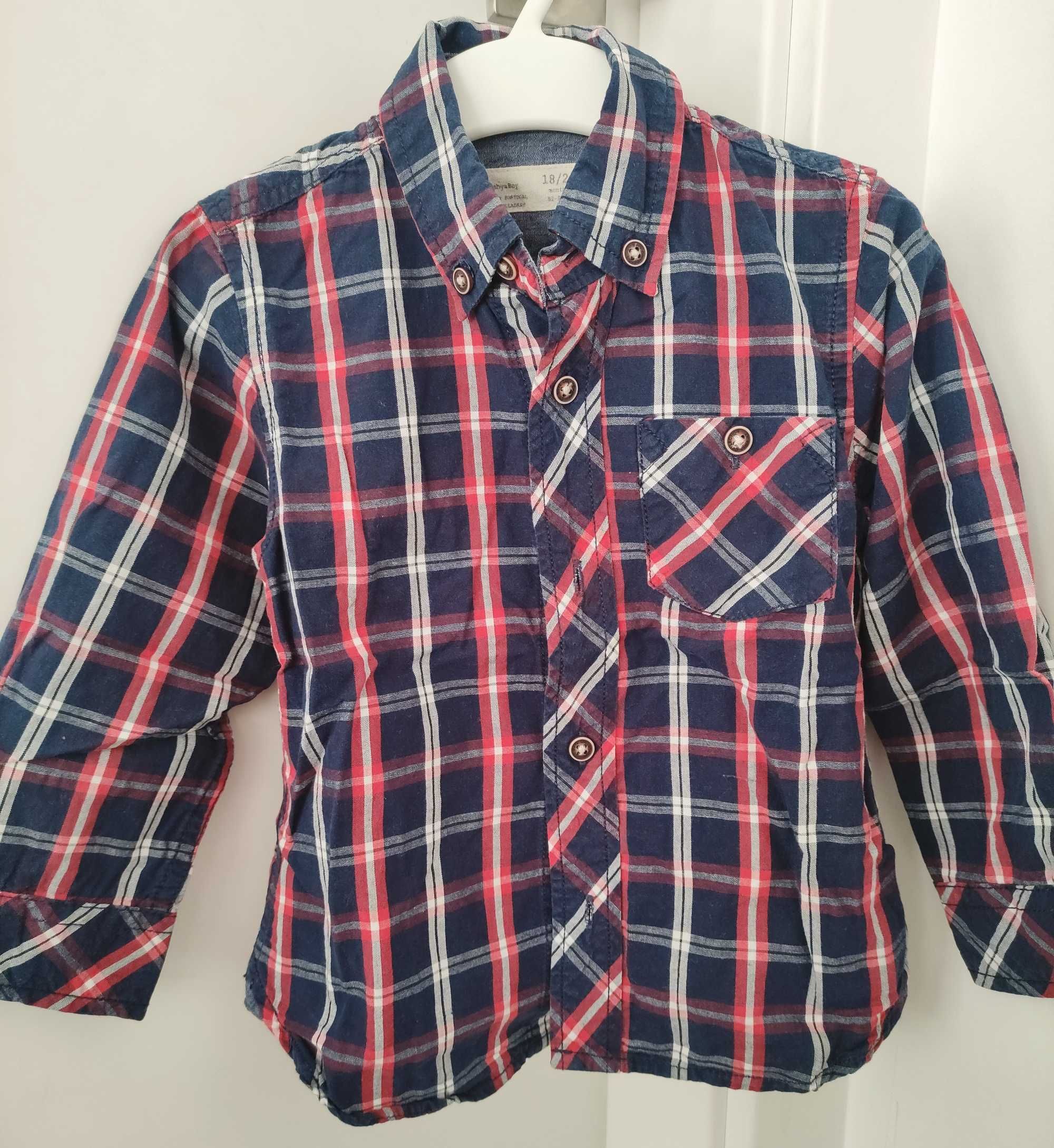 Camisa menino xadrez azul e vermelho 18/24 meses, como nova da Zippy