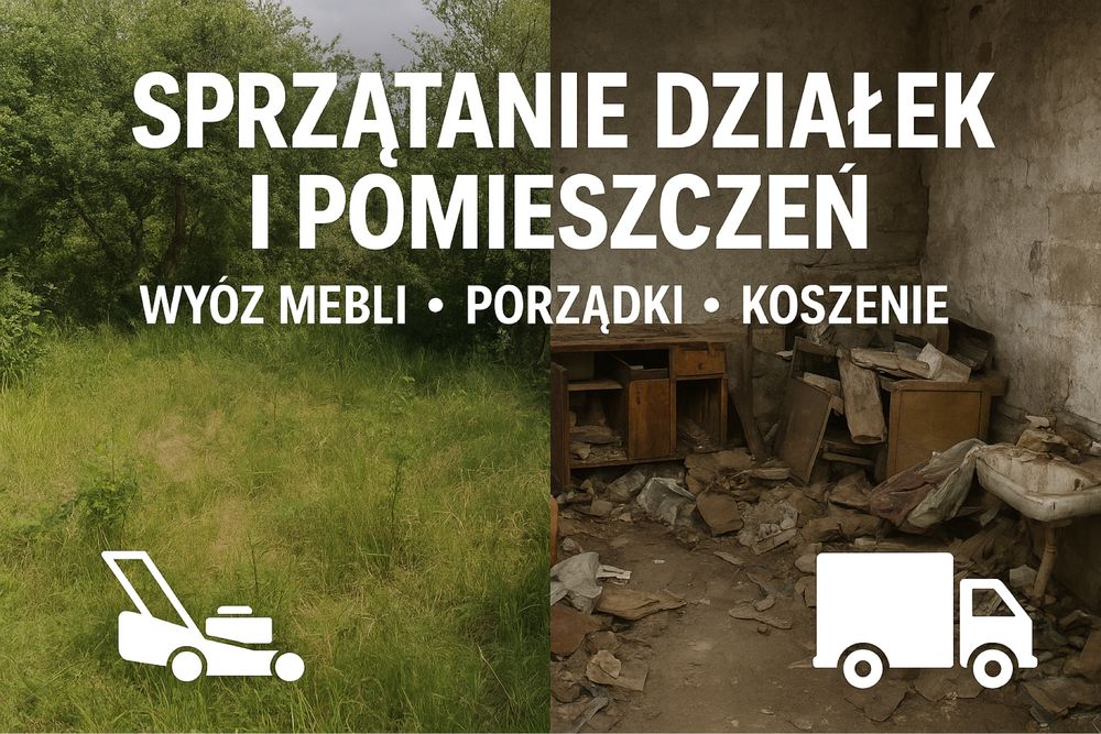 Sprzątanie zaniedbanych działek i pomieszczeń wywóz mebli