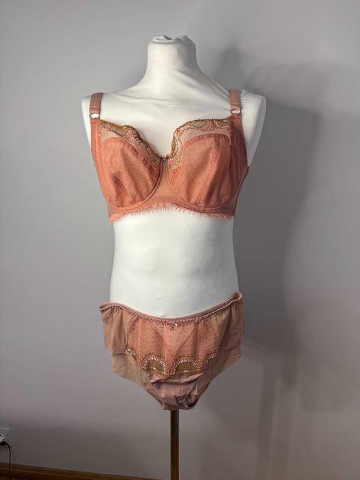 Morelowy zestaw bielizny SAMANTA 80G fiszbiny miękki pełne figi XL