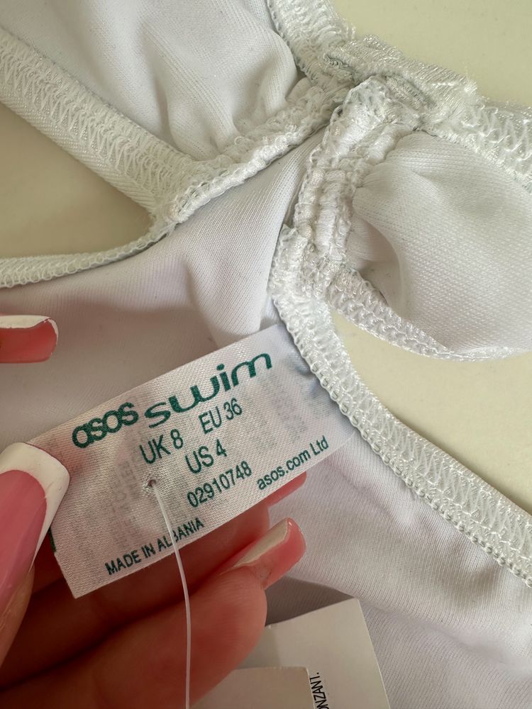 Biały strój kąpielowy jednoczęściowy monokini Asos S 36