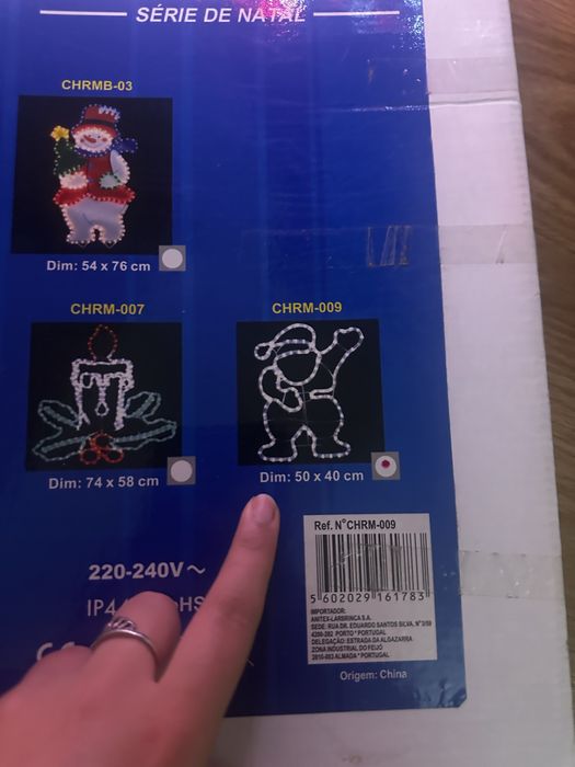 Pai natal com luz para varanda