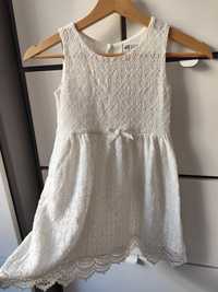 Koronkowa elegancka sukienka dla dziewczynki bez rękawów H&M r.122/128
