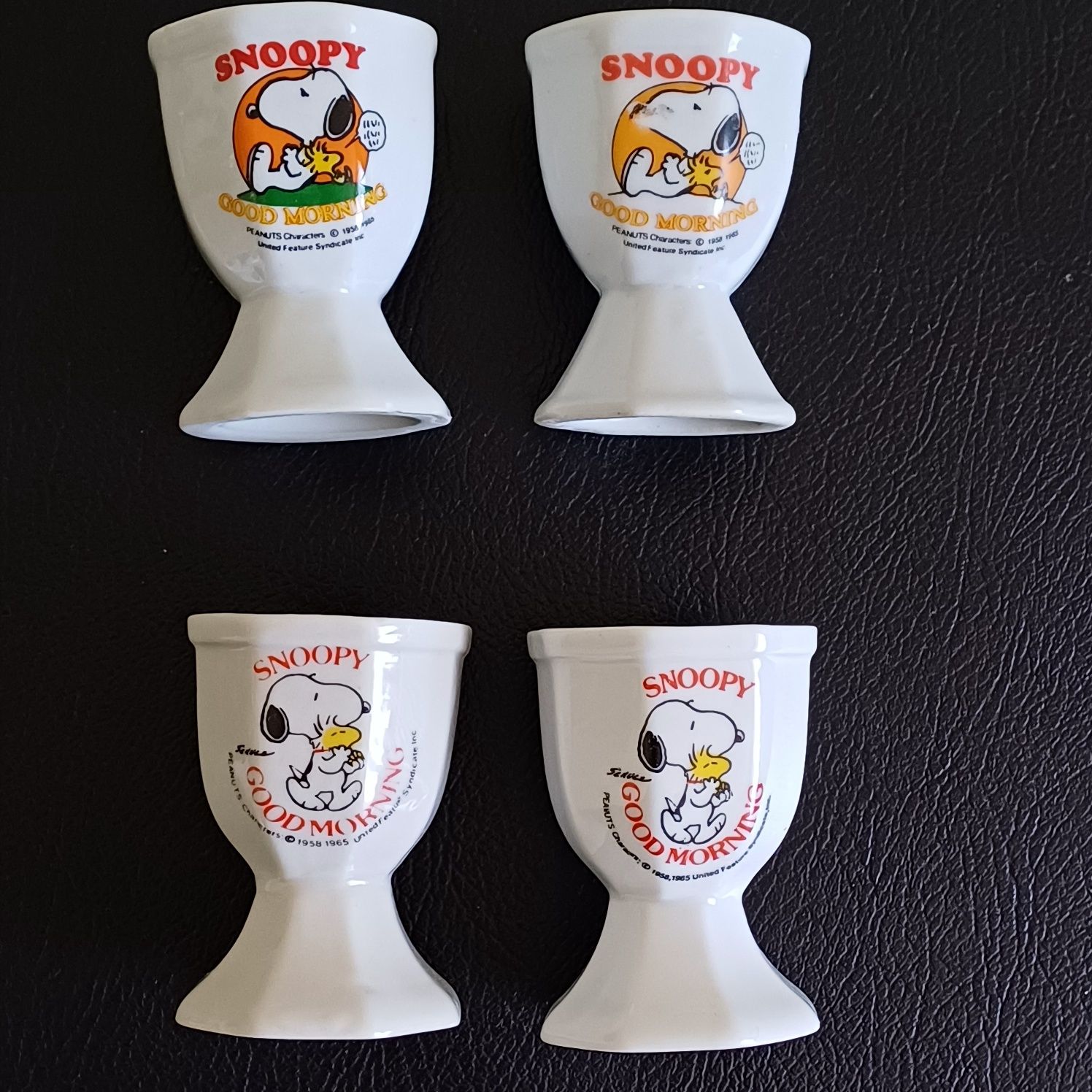 Kieliszki do jajek z motywem Snoopy'ego  1960 rok