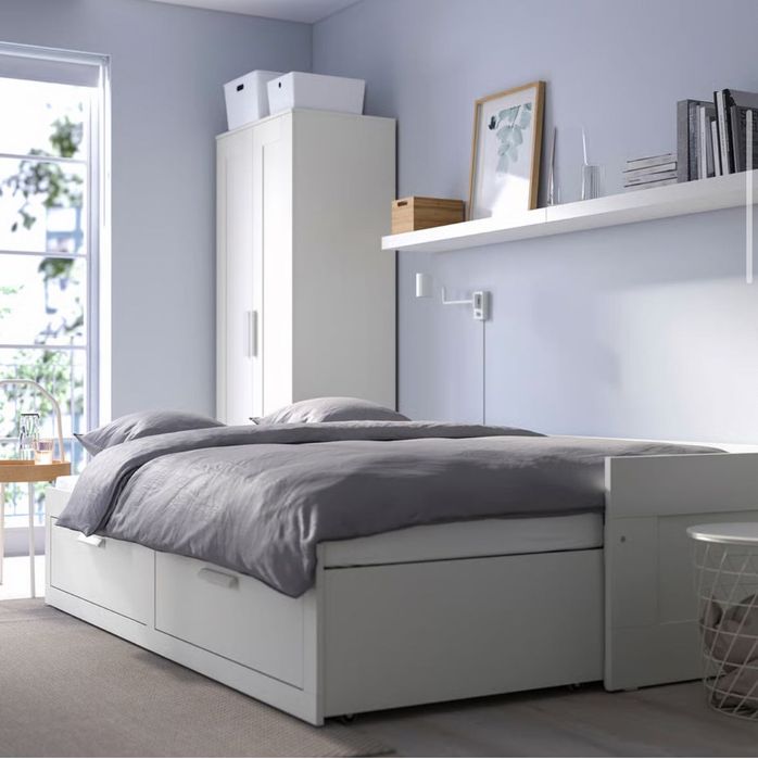 BRIMNES
Cama indiv/dupla c/2 gav, branco, 80x200 cm